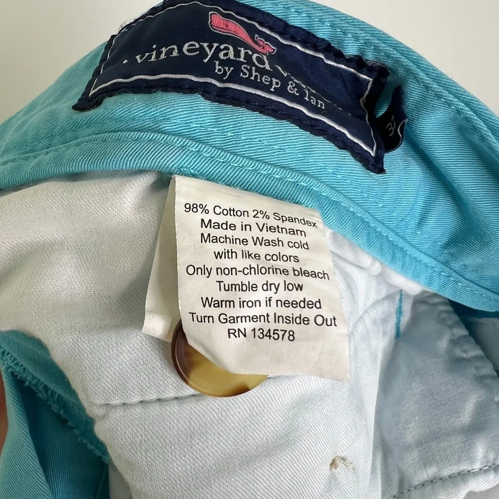 Vineyard Vines Shorts Blue Chino Stretch Breaker Shorts Hawaii Coconut - Picture 6 of 8